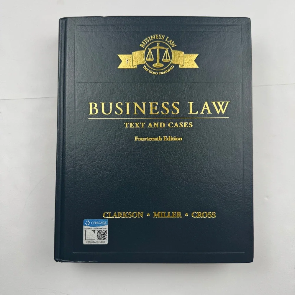 Cengage Business Law Text and Cases 14th Edition Clarkson Miller Cross Hardcover